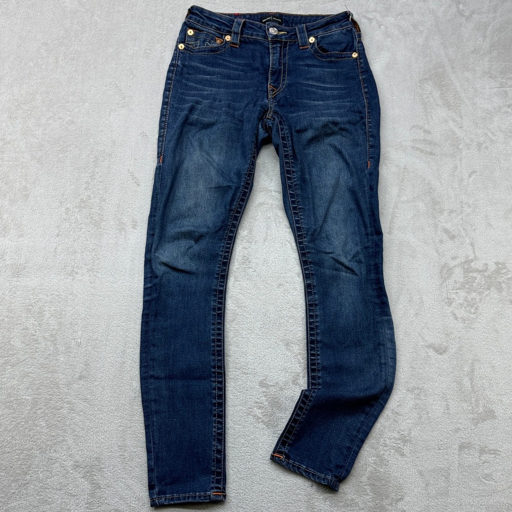 True Religion Jennie Curvy Jeans Womens 27 Indigo Mid Rise Skinny Stretch Denim